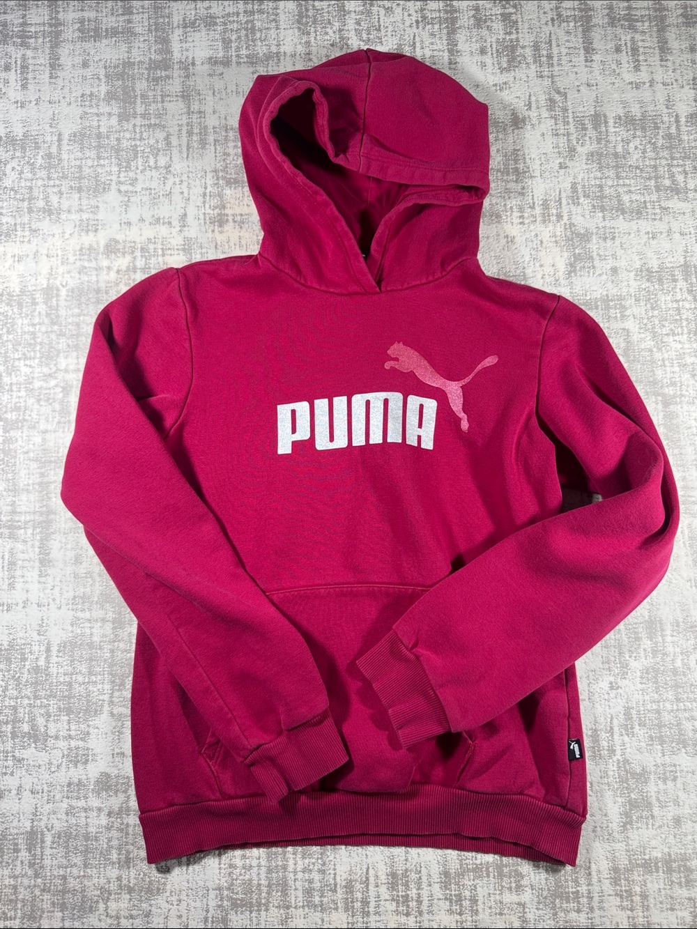 Puma Youth Crewneck Hoodie in Magenta